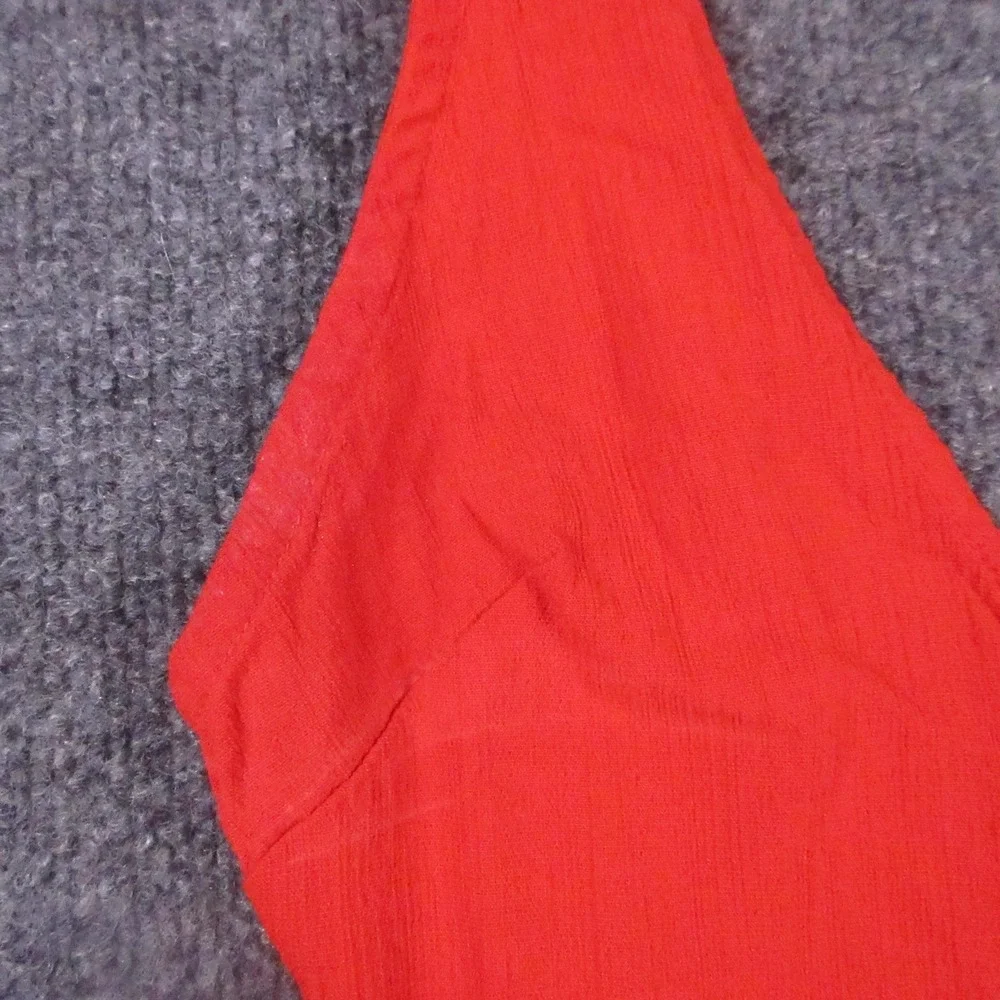 Free People Bodysuit Womens Small/Petite Red Scoop Neck Snap Closure Stretch